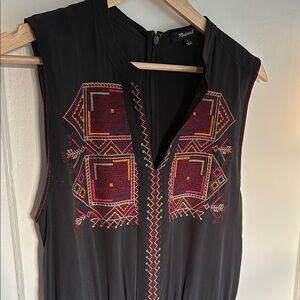 Black Silk Embroidered Jumpsuit